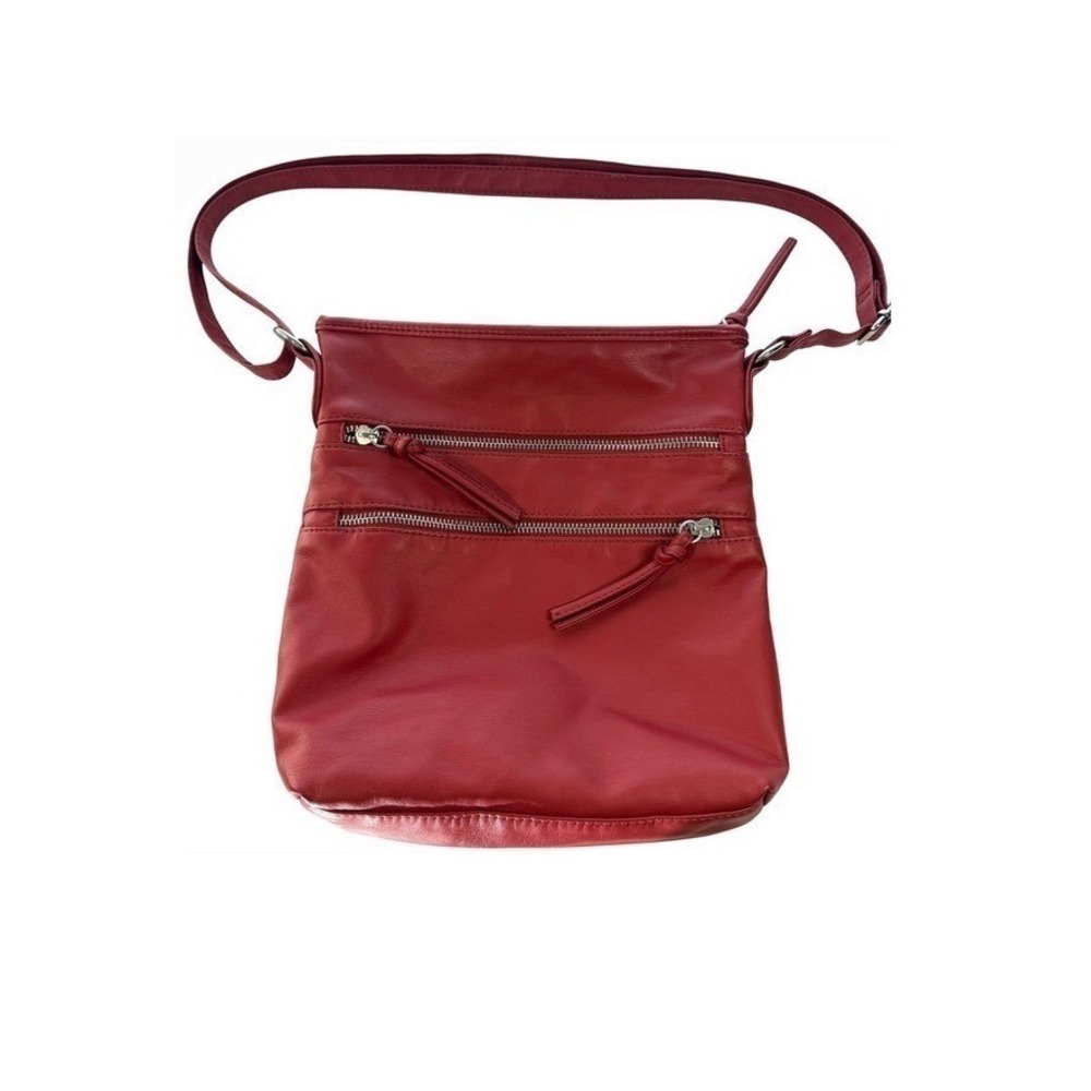 Bueno Crossbody Red Shoulder Bag Purse Multi Zip